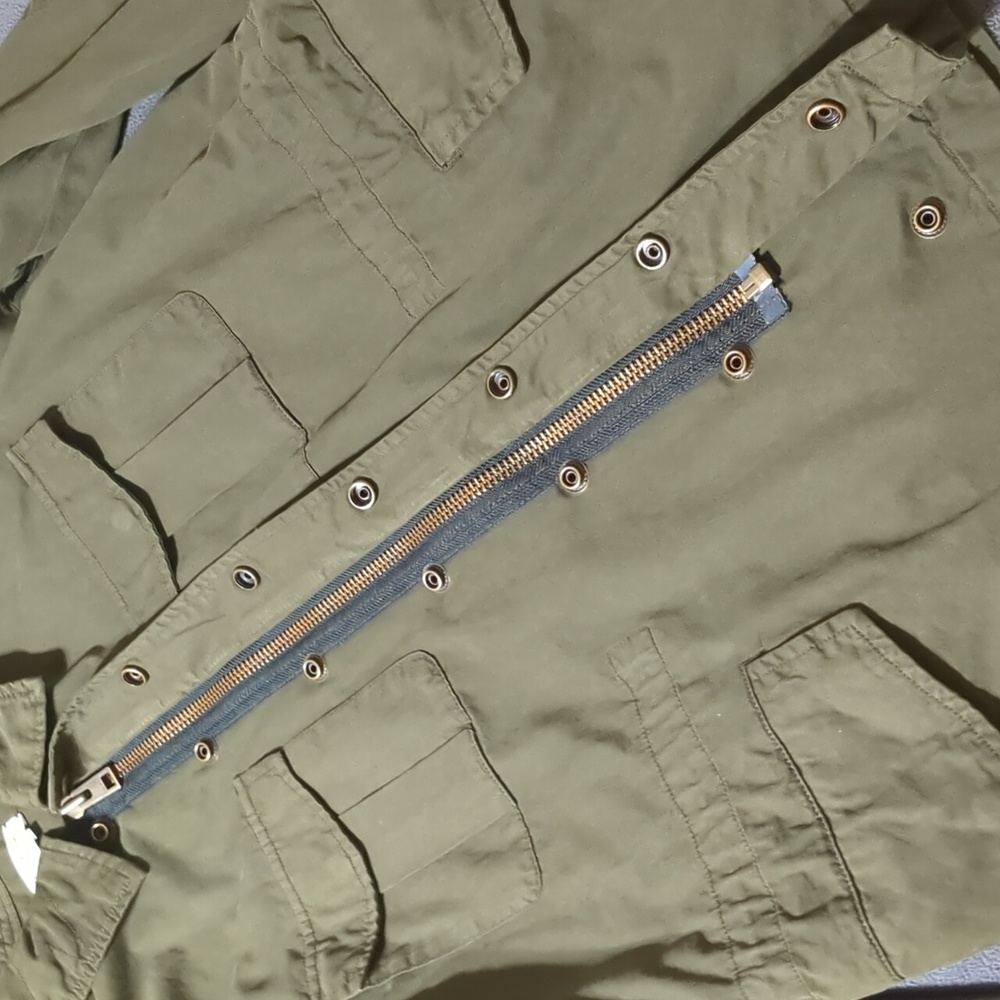Zadig & Voltaire Kayak Bis jacket Military Green Skull Guitar Patch Women Sz M - Picture 9 of 12
